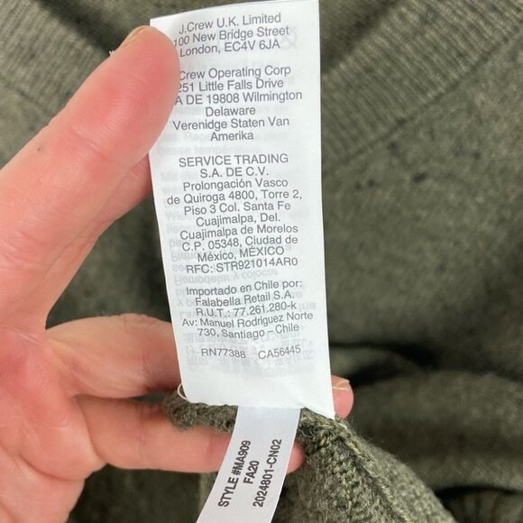 Madewell Donegal Bartlett V-Neck Sweater Cozy Yarn Size XL 2020 Knit Green Boho - Picture 10 of 11